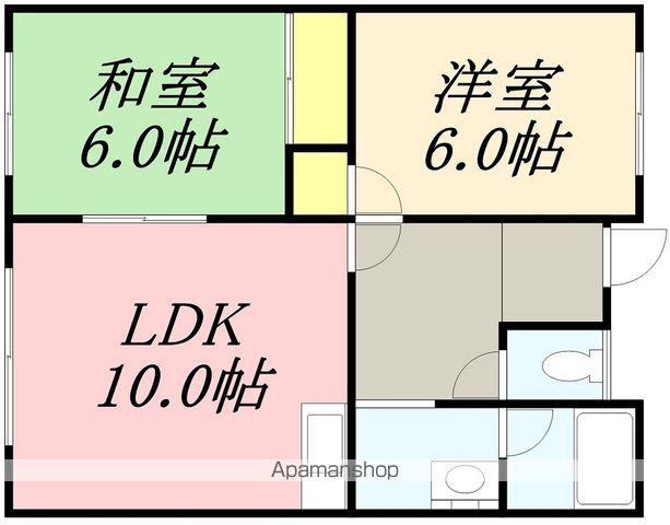 サンリバージュN(2DK/2階)の間取り写真