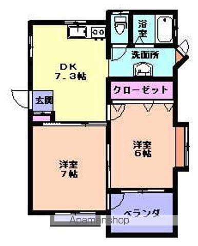 ZEEN CLUB(2DK/1階)の間取り写真