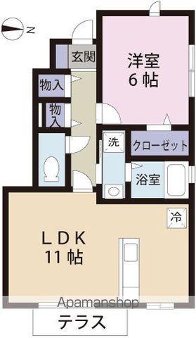 グリーンパーク古国府(1LDK/2階)の間取り写真