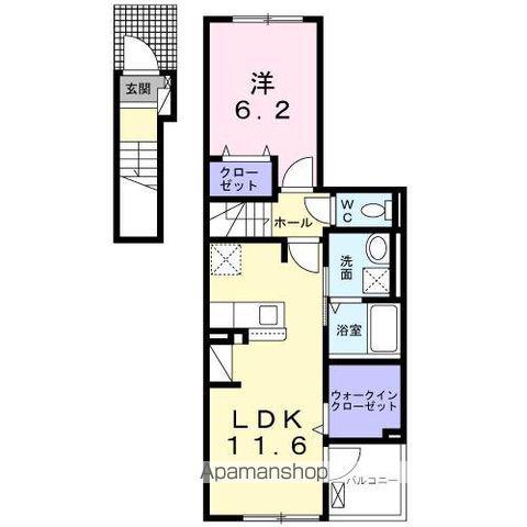 プレッソ春日(1LDK/2階)の間取り写真