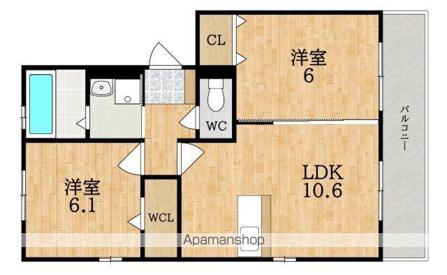 ソルピーノ B棟(2LDK/3階)の間取り写真