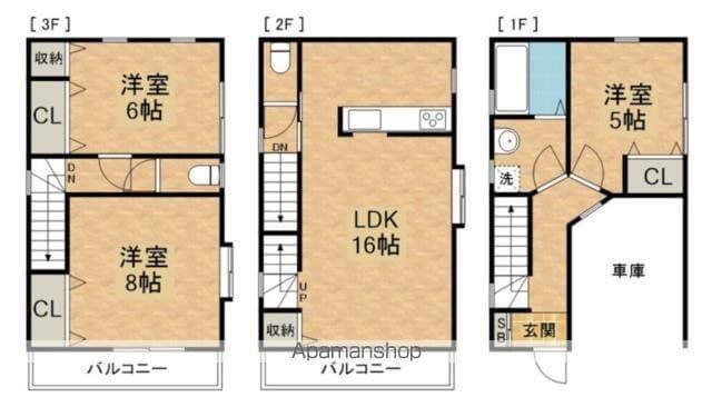 東武鉄道東上線 朝霞台駅 徒歩24分 3階建 築19年(3LDK)の間取り写真