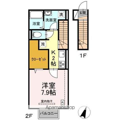令和BELLⅡ(1K/2階)の間取り写真