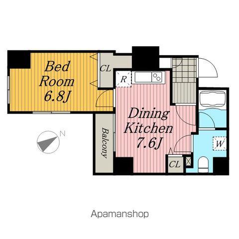 スパッジオ蔵前(1DK/2階)の間取り写真