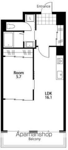 森田ビル(1LDK/6階)の間取り写真