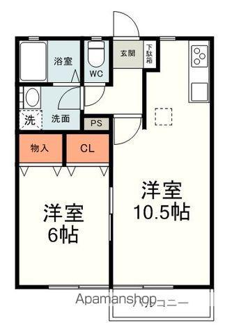 CASA古庄(1LDK/1階)の間取り写真