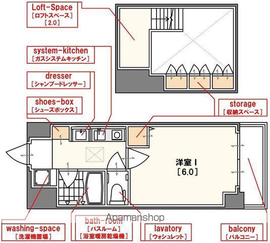 エステムコート難波ミューステージ(1K/6階)の間取り写真