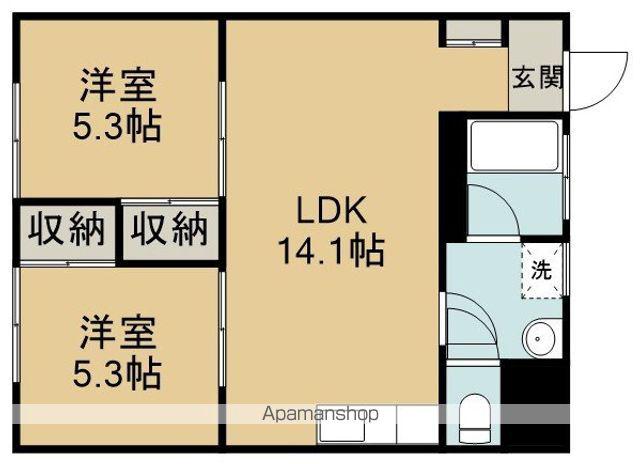 ロワール坂戸(2LDK/1階)の間取り写真