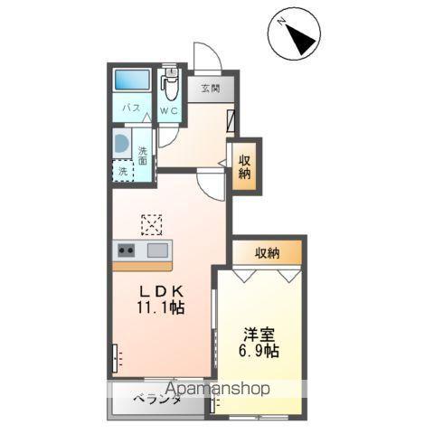 ラ・カンパニュラⅡ(1LDK/1階)の間取り写真