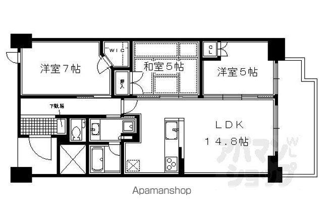シエリア京都四条河原町(3LDK/5階)の間取り写真