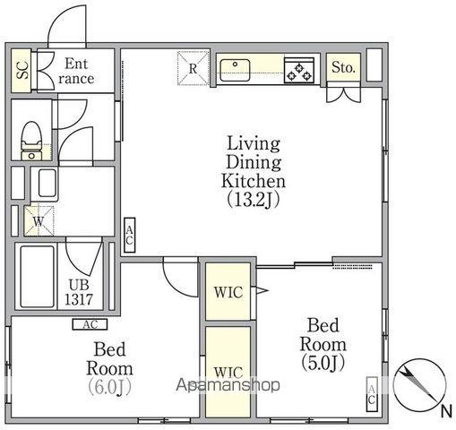 ツヴァイテ小竹向原(2LDK/4階)の間取り写真