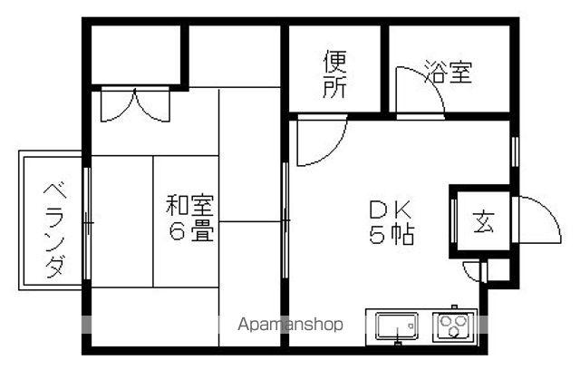 コーポラス栄光(1DK/2階)の間取り写真