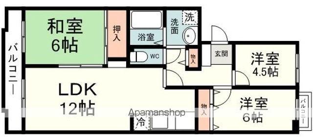 シャルマン宮前(3LDK/4階)の間取り写真