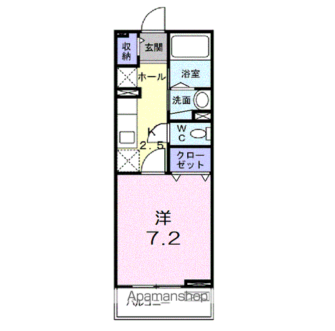 ベルリネッタ.224(1K/2階)の間取り写真