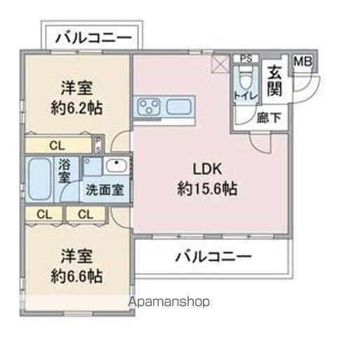 RESPECT(2LDK/2階)の間取り写真