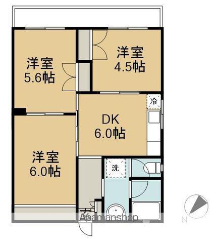 ELEGANCE REW(3DK/4階)の間取り写真