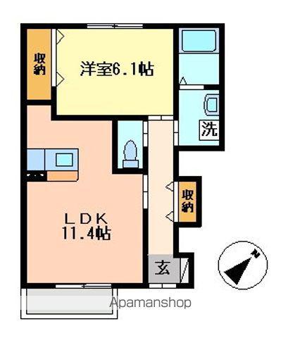 E-フォレスト(1LDK/1階)の間取り写真