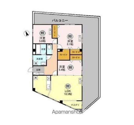 和光市本町貸住宅(3LDK/2階)の間取り写真