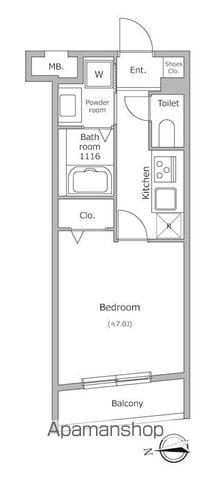グローリオシェルト池袋本町(1K/3階)の間取り写真