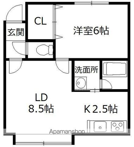 ラ・ポレール啓北W(1LDK/1階)の間取り写真