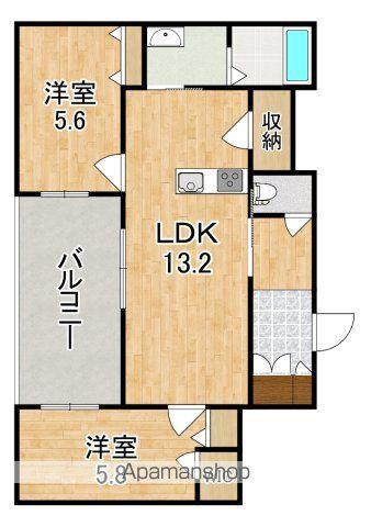 シャーメゾン エクラージュ(2LDK/1階)の間取り写真