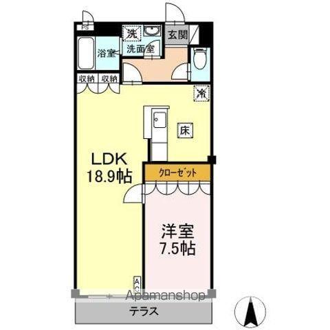 プロスペリティー(1LDK/1階)の間取り写真