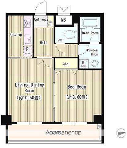 協和高輪マンション(1LDK/12階)の間取り写真