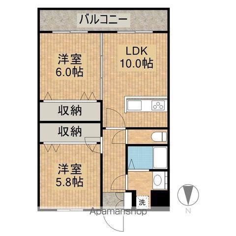シャンテ長沼1(2LDK/3階)の間取り写真