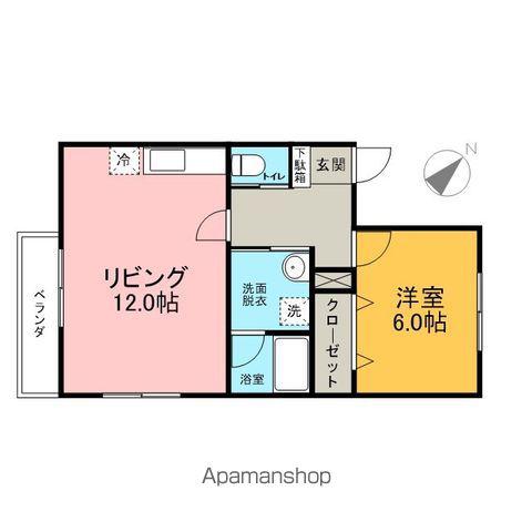 ドリームハウス沖館(1LDK/1階)の間取り写真
