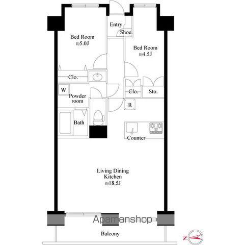 クレセントコートおおたかの森(2LDK/1階)の間取り写真