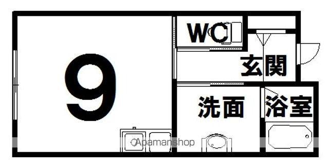 EST 02(ワンルーム/2階)の間取り写真