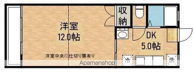 ロワールタウン笠之原(1DK/2階)の間取り写真