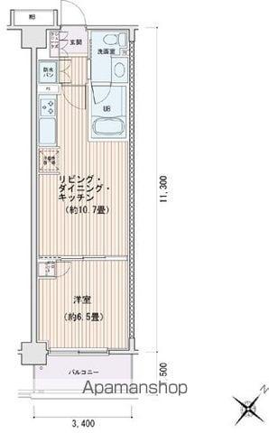 エスティメゾン豊洲レジデンス E棟(1LDK/3階)の間取り写真