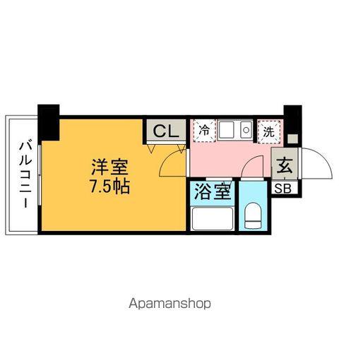 セゾン・ド・ヴィラ平尾(1K/8階)の間取り写真