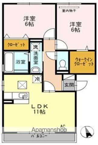 グリーンレジデンスA棟(2LDK/3階)の間取り写真
