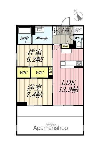 ルピナスⅠ(2LDK/1階)の間取り写真