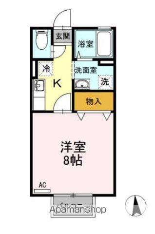 セジュール錦見(1K/2階)の間取り写真