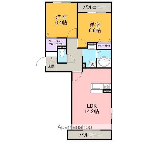 ラ・ルーチェ(2LDK/3階)の間取り写真