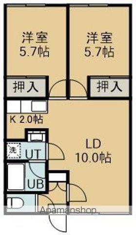 ネオス川原Ⅰ(2LDK/2階)の間取り写真