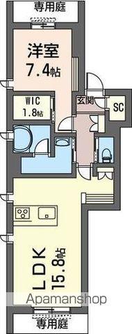 プレジール(1LDK/1階)の間取り写真