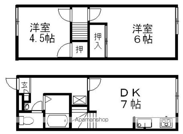 レオパレスレイクウエスト(2DK/1階)の間取り写真
