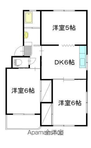 勝田ハイツ(3DK/1階)の間取り写真