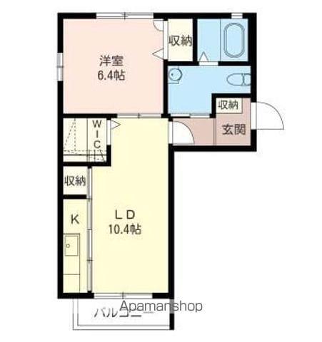 メゾン・ヴェールB(1LDK/2階)の間取り写真