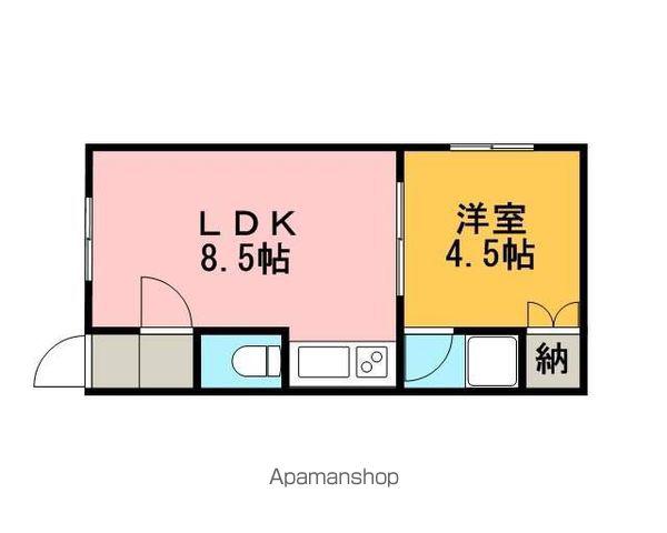 ルナコート柏陽Ⅲ(1LDK/2階)の間取り写真