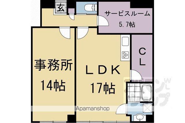 UTSUMI BUILDING(1SLDK/2階)の間取り写真