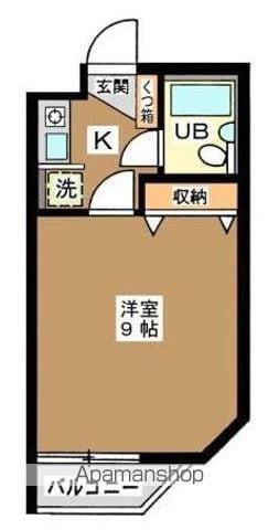 Yフラッツ千駄ヶ谷(1K/2階)の間取り写真