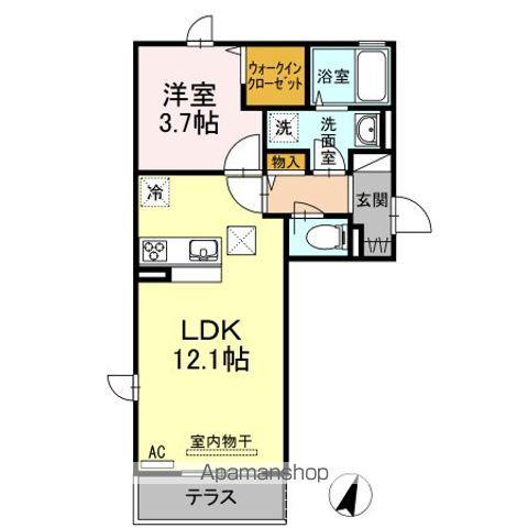 グランシャリオ千代田(1LDK/1階)の間取り写真