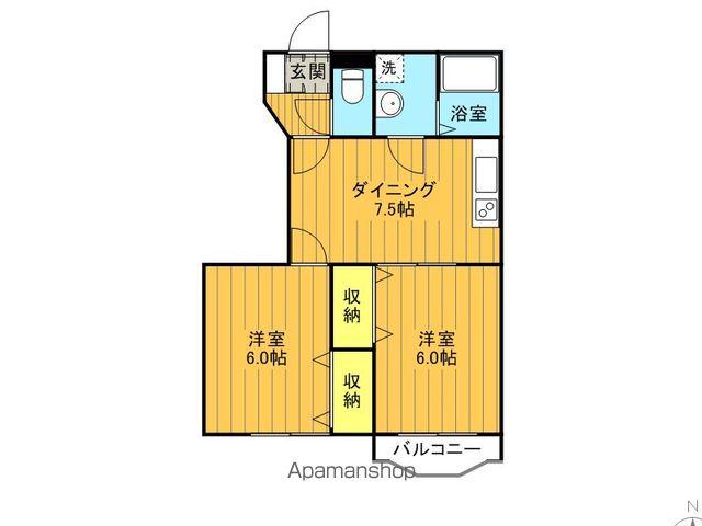 レジオン・ドヌールⅡ(2LDK/1階)の間取り写真