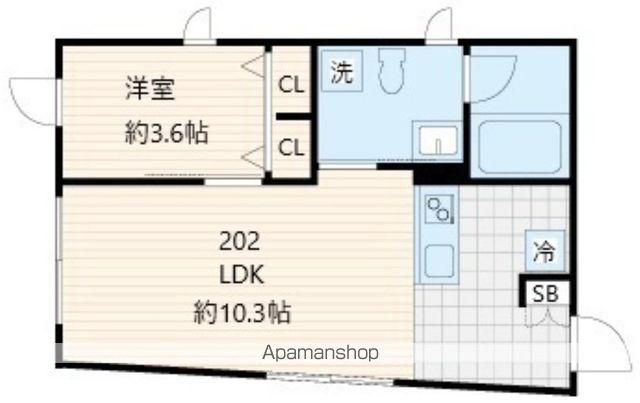FULLEA上落合(1LDK/2階)の間取り写真