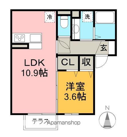リヴェール(1LDK/1階)の間取り写真
